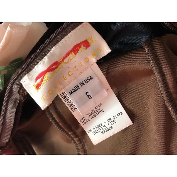 Y2K JESSICA McCLINTOCK NWT. Low Back Rosette Velvet Long Sleeve Maxi Dress. S-M - Picture 9 of 10